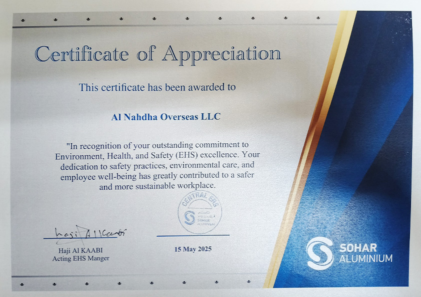 Certificate of Appreciation