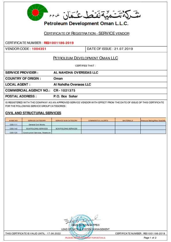 PDO Approved Service Vendor